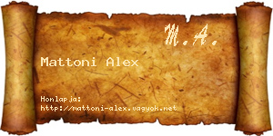 Mattoni Alex névjegykártya